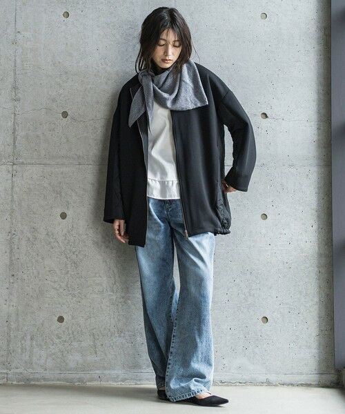 MAYSON GREY / メイソングレイ テーラードジャケット | ダンボール×キルティングロングノーカラーブルゾン | 詳細5