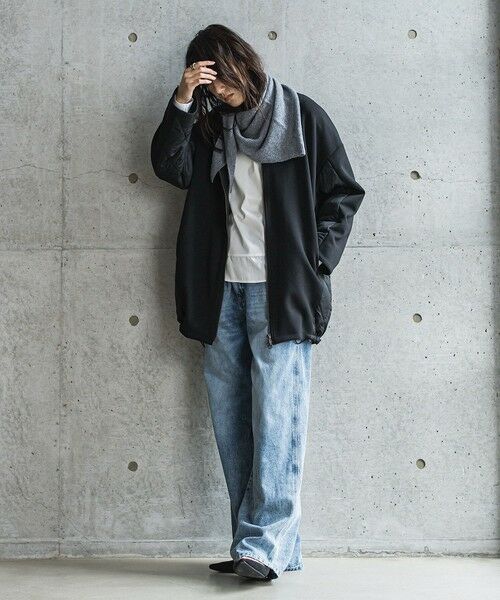 MAYSON GREY / メイソングレイ テーラードジャケット | ダンボール×キルティングロングノーカラーブルゾン | 詳細7