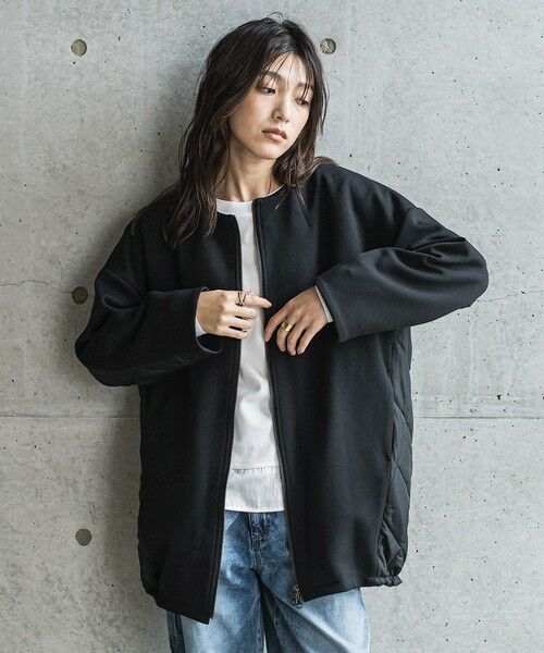 MAYSON GREY / メイソングレイ テーラードジャケット | ダンボール×キルティングロングノーカラーブルゾン | 詳細1