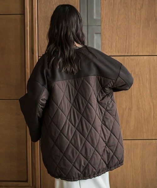 MAYSON GREY / メイソングレイ テーラードジャケット | ダンボール×キルティングロングノーカラーブルゾン | 詳細10