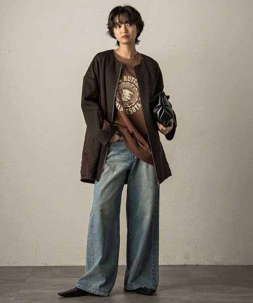 MAYSON GREY / メイソングレイ テーラードジャケット | ダンボール×キルティングロングノーカラーブルゾン | 詳細15