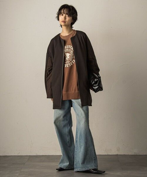 MAYSON GREY / メイソングレイ テーラードジャケット | ダンボール×キルティングロングノーカラーブルゾン | 詳細16