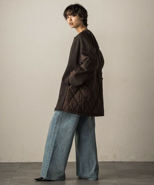 MAYSON GREY / メイソングレイ テーラードジャケット | ダンボール×キルティングロングノーカラーブルゾン | 詳細17