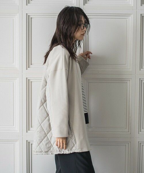 MAYSON GREY / メイソングレイ テーラードジャケット | ダンボール×キルティングロングノーカラーブルゾン | 詳細25