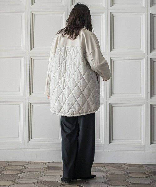 MAYSON GREY / メイソングレイ テーラードジャケット | ダンボール×キルティングロングノーカラーブルゾン | 詳細29