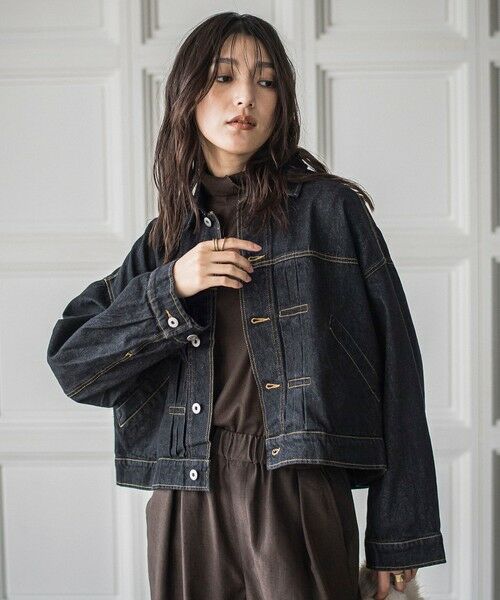 MAYSON GREY / メイソングレイ テーラードジャケット | 【WEB限定】デニムクロップドジャケット≪洗濯機で洗える≫ | 詳細2