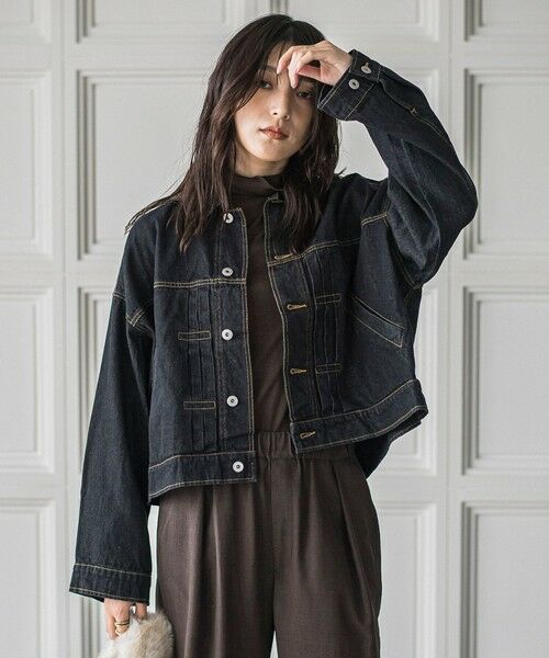 MAYSON GREY / メイソングレイ テーラードジャケット | 【WEB限定】デニムクロップドジャケット≪洗濯機で洗える≫ | 詳細3