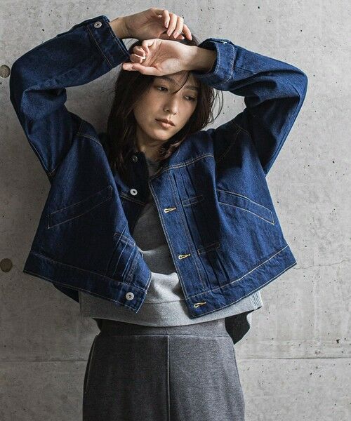 MAYSON GREY / メイソングレイ テーラードジャケット | 【WEB限定】デニムクロップドジャケット≪洗濯機で洗える≫ | 詳細12
