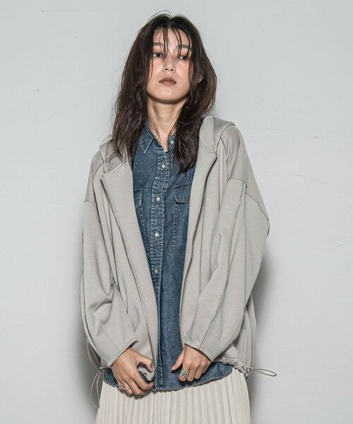 MAYSON GREY/メイソングレイ 【WEB限定】フードジップダンボールパーカー≪手洗い可能≫ ベージュ M MAYSON GREY/メイソングレイ 【WEB限定】フードジップダンボールパーカー≪手洗い可能≫ ベージュ M