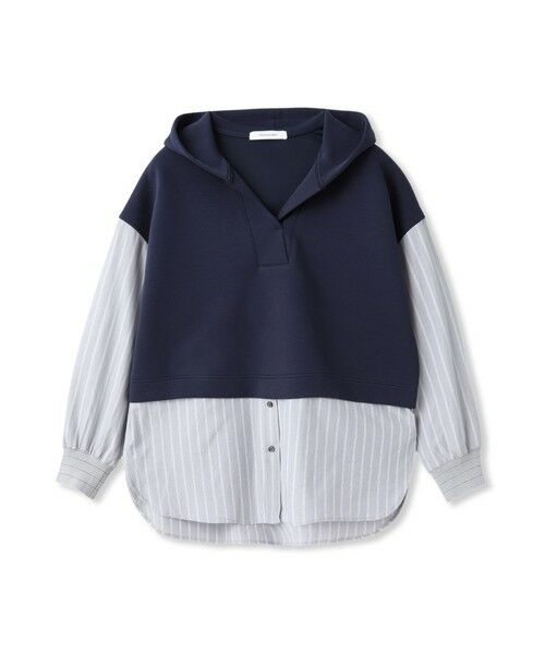 MAYSON GREY / メイソングレイ カットソー | ストライプシャツドッキングスキッパーフーディプルオーバー≪洗濯機で洗える≫ | 詳細9