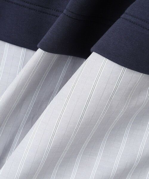 MAYSON GREY / メイソングレイ カットソー | ストライプシャツドッキングスキッパーフーディプルオーバー≪洗濯機で洗える≫ | 詳細10
