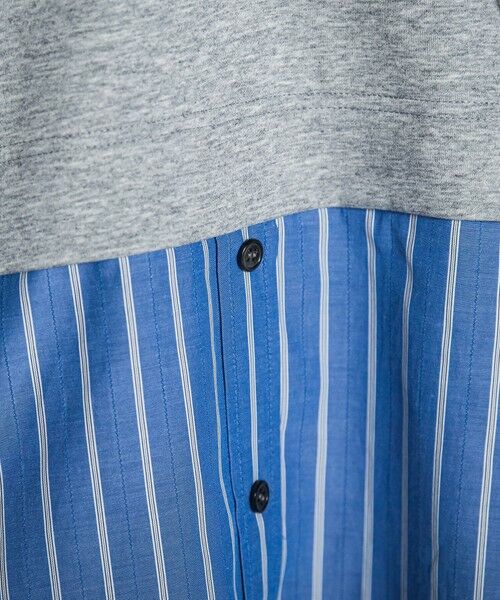 MAYSON GREY / メイソングレイ カットソー | ストライプシャツドッキングスキッパーフーディプルオーバー≪洗濯機で洗える≫ | 詳細16