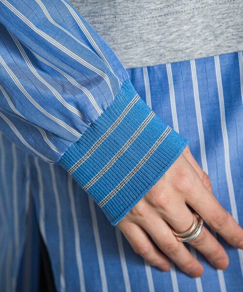 MAYSON GREY / メイソングレイ カットソー | ストライプシャツドッキングスキッパーフーディプルオーバー≪洗濯機で洗える≫ | 詳細17