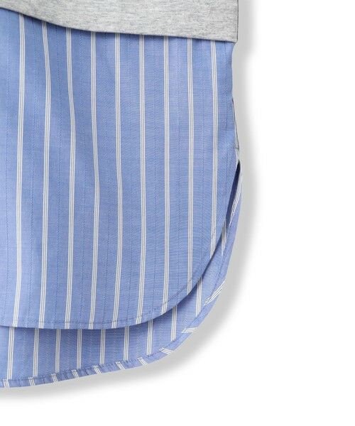 MAYSON GREY / メイソングレイ カットソー | ストライプシャツドッキングスキッパーフーディプルオーバー≪洗濯機で洗える≫ | 詳細22