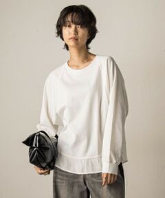 MAYSON GREY / メイソングレイ カットソー | ポンチローマラウンドヘム裾ドッキングプルオーバー≪洗濯機で洗える≫