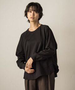 MAYSON GREY / メイソングレイ カットソー | ポンチローマラウンドヘム裾ドッキングプルオーバー≪洗濯機で洗える≫