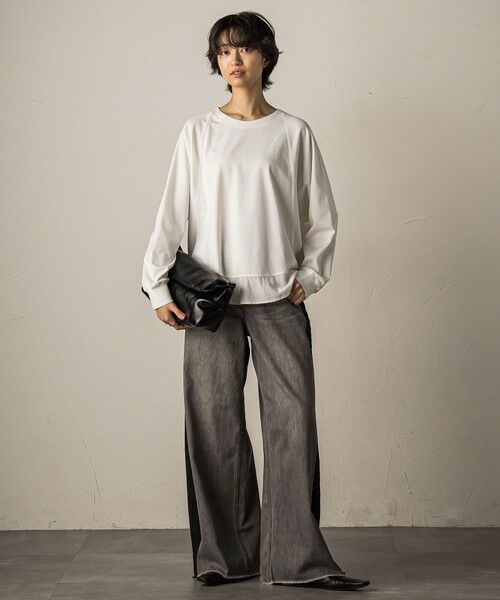 MAYSON GREY / メイソングレイ カットソー | ポンチローマラウンドヘム裾ドッキングプルオーバー≪洗濯機で洗える≫ | 詳細4