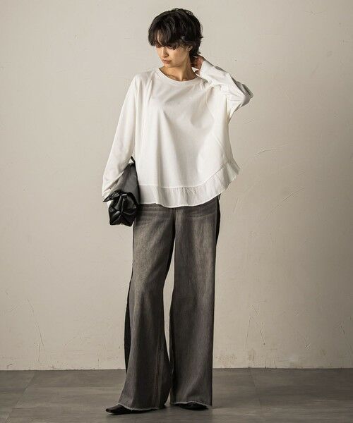 MAYSON GREY / メイソングレイ カットソー | ポンチローマラウンドヘム裾ドッキングプルオーバー≪洗濯機で洗える≫ | 詳細5