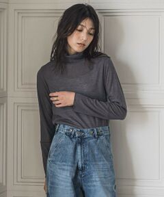 MAYSON GREY / メイソングレイ カットソー | メランジリブタートルネックプルオーバー≪手洗い可能≫