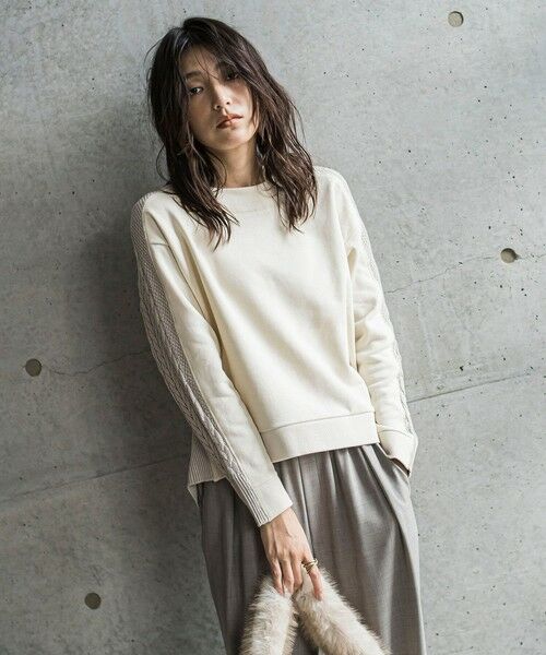 MAYSON GREY / メイソングレイ カットソー | 【WEB限定】裏毛×ニット前後ドッキングプルオーバー≪手洗い可能≫ | 詳細2