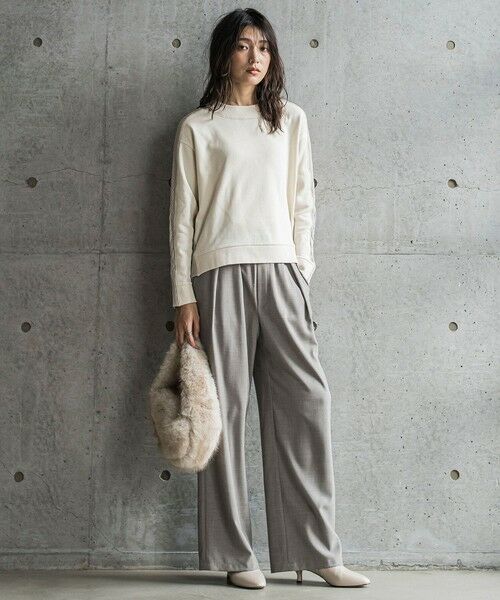 MAYSON GREY / メイソングレイ カットソー | 【WEB限定】裏毛×ニット前後ドッキングプルオーバー≪手洗い可能≫ | 詳細4