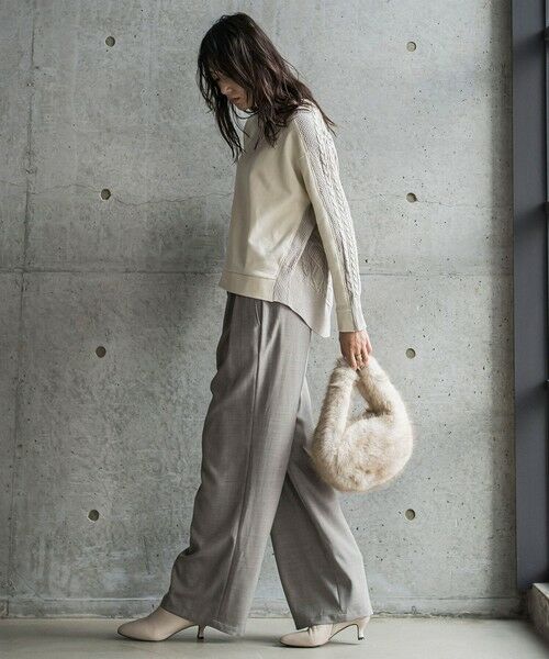 MAYSON GREY / メイソングレイ カットソー | 【WEB限定】裏毛×ニット前後ドッキングプルオーバー≪手洗い可能≫ | 詳細5