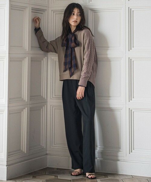 MAYSON GREY / メイソングレイ カットソー | 【WEB限定】裏毛×ニット前後ドッキングプルオーバー≪手洗い可能≫ | 詳細12