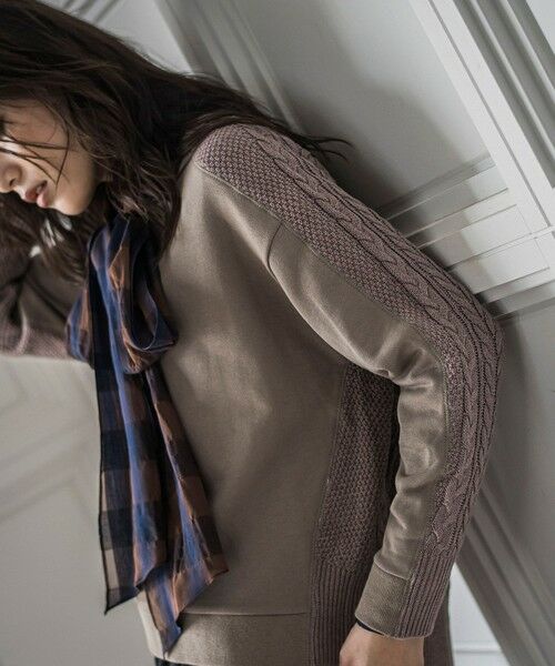 MAYSON GREY / メイソングレイ カットソー | 【WEB限定】裏毛×ニット前後ドッキングプルオーバー≪手洗い可能≫ | 詳細15