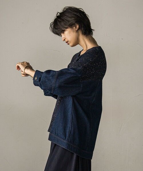 MAYSON GREY / メイソングレイ ニット・セーター | デニムドッキングニットプルオーバー≪手洗い可能≫ | 詳細3