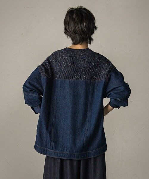 MAYSON GREY / メイソングレイ ニット・セーター | デニムドッキングニットプルオーバー≪手洗い可能≫ | 詳細4
