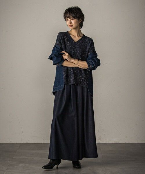 MAYSON GREY / メイソングレイ ニット・セーター | デニムドッキングニットプルオーバー≪手洗い可能≫ | 詳細5