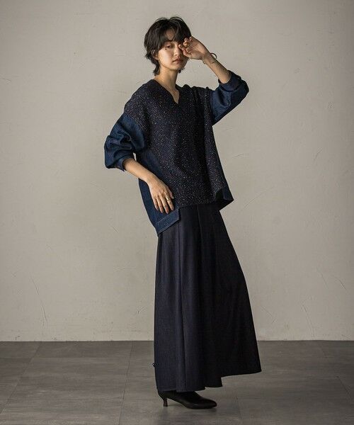 MAYSON GREY / メイソングレイ ニット・セーター | デニムドッキングニットプルオーバー≪手洗い可能≫ | 詳細6