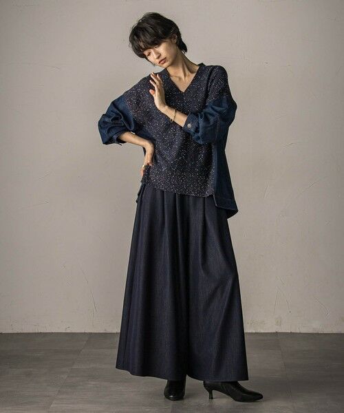 MAYSON GREY / メイソングレイ ニット・セーター | デニムドッキングニットプルオーバー≪手洗い可能≫ | 詳細7