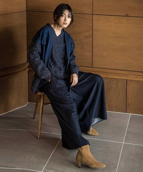 MAYSON GREY / メイソングレイ ニット・セーター | デニムドッキングニットプルオーバー≪手洗い可能≫ | 詳細11