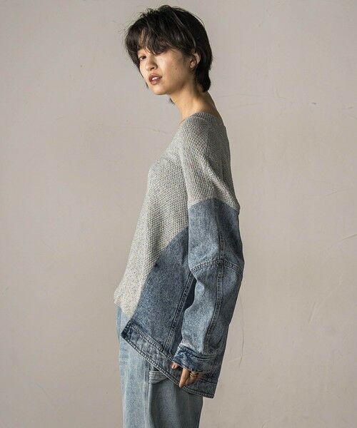 MAYSON GREY / メイソングレイ ニット・セーター | デニムドッキングニットプルオーバー≪手洗い可能≫ | 詳細16