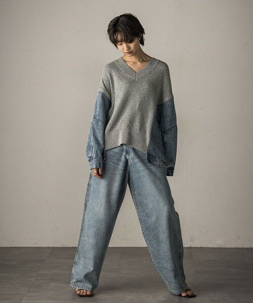 MAYSON GREY / メイソングレイ ニット・セーター | デニムドッキングニットプルオーバー≪手洗い可能≫ | 詳細19