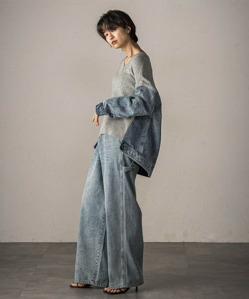 MAYSON GREY / メイソングレイ ニット・セーター | デニムドッキングニットプルオーバー≪手洗い可能≫ | 詳細20