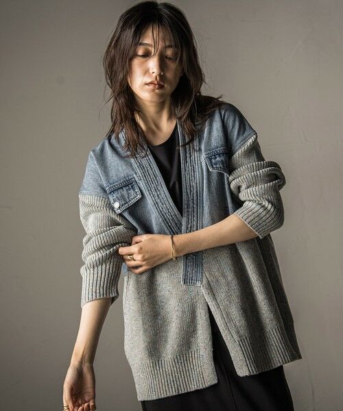 MAYSON GREY / メイソングレイ カーディガン・ボレロ | デニムドッキングニットカーディガン≪手洗い可能≫ | 詳細14