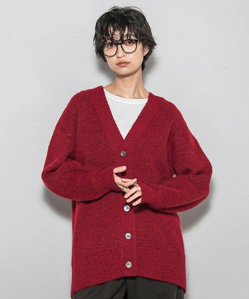 MAYSON GREY / メイソングレイ カーディガン・ボレロ | 【新色追加】フラッフィーVネックニットカーディガン≪手洗い可能≫（レッド）