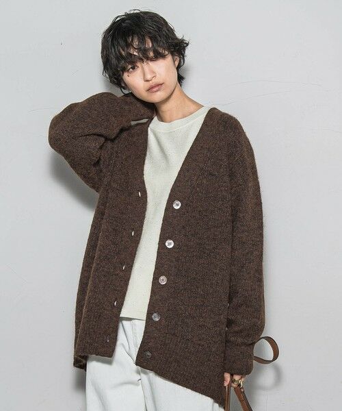 MAYSON GREY / メイソングレイ カーディガン・ボレロ | 【新色追加】フラッフィーVネックニットカーディガン≪手洗い可能≫（ブラウン）