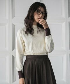 MAYSON GREY / メイソングレイ ニット・セーター | ボトルネック配色ニットプルオーバー≪手洗い可能≫