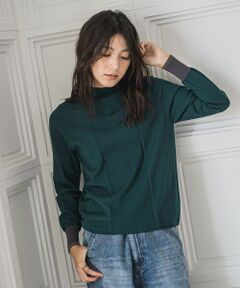 MAYSON GREY / メイソングレイ ニット・セーター | ボトルネック配色ニットプルオーバー≪手洗い可能≫