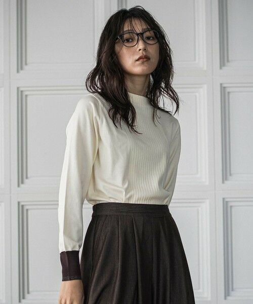 MAYSON GREY / メイソングレイ ニット・セーター | ボトルネック配色ニットプルオーバー≪手洗い可能≫ | 詳細1