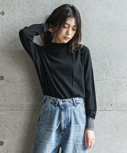 MAYSON GREY / メイソングレイ ニット・セーター | ボトルネック配色ニットプルオーバー≪手洗い可能≫ | 詳細13