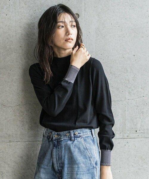 MAYSON GREY / メイソングレイ ニット・セーター | ボトルネック配色ニットプルオーバー≪手洗い可能≫ | 詳細14