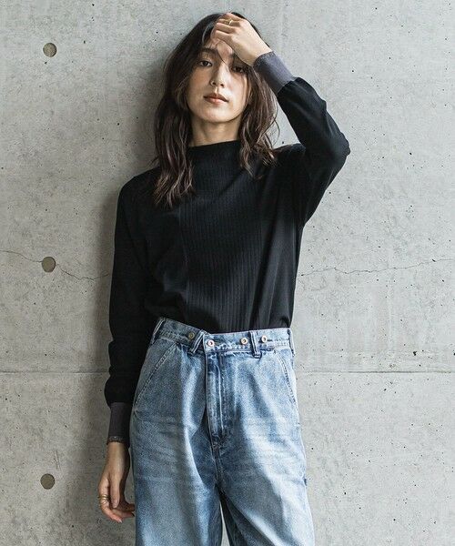 MAYSON GREY / メイソングレイ ニット・セーター | ボトルネック配色ニットプルオーバー≪手洗い可能≫ | 詳細15