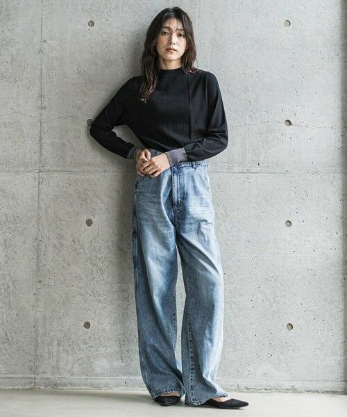 MAYSON GREY / メイソングレイ ニット・セーター | ボトルネック配色ニットプルオーバー≪手洗い可能≫ | 詳細16