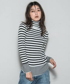 MAYSON GREY / メイソングレイ ニット・セーター | 【WEB限定】タートルネックボーダーニットプルオーバー≪手洗い可能≫