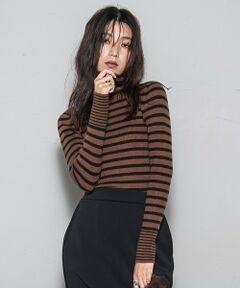 MAYSON GREY / メイソングレイ ニット・セーター | 【WEB限定】タートルネックボーダーニットプルオーバー≪手洗い可能≫