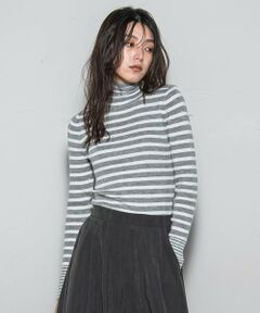 MAYSON GREY / メイソングレイ ニット・セーター | 【WEB限定】タートルネックボーダーニットプルオーバー≪手洗い可能≫